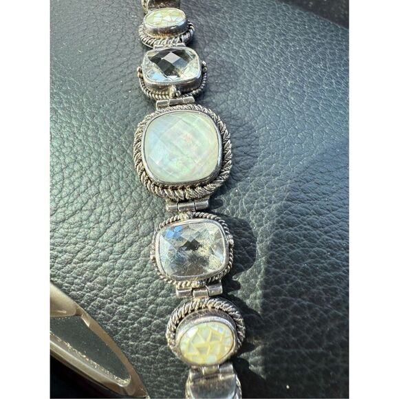 Lori Bonn Sterling Silver Multi-Gemstone Toggle Bracelet – 925 – 7.5” Adjustable - Picture 4 of 15